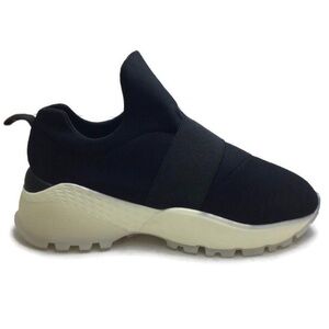 J/Slides Manic Stretch Sock Fit Slip-On Black Sneakers Size 8.5